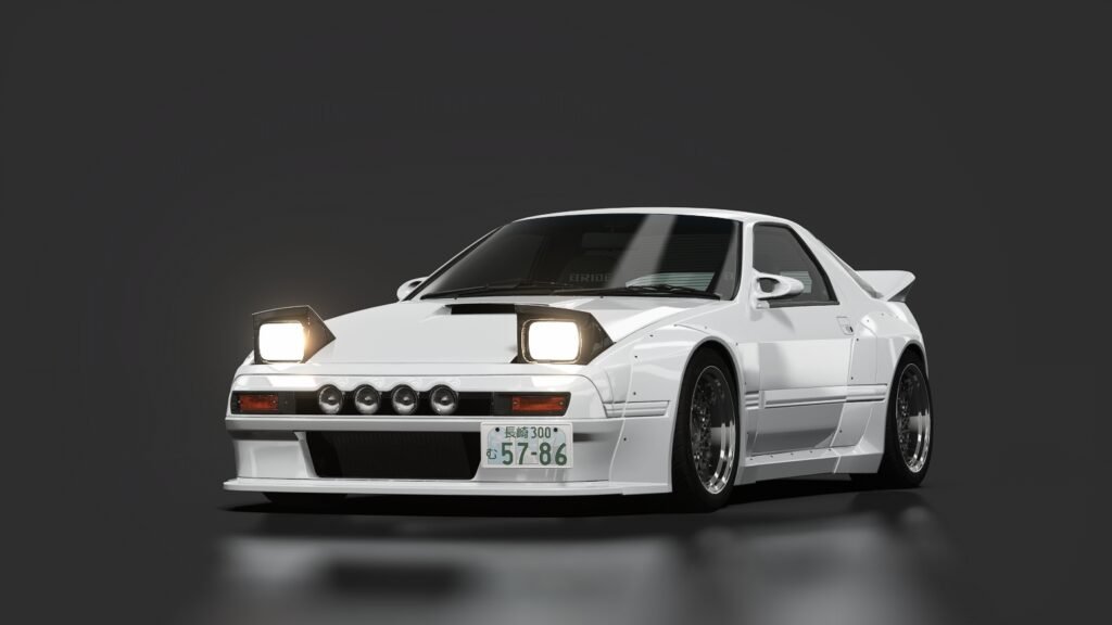 Mazda rx 7 gt x rocket bunny 07 white