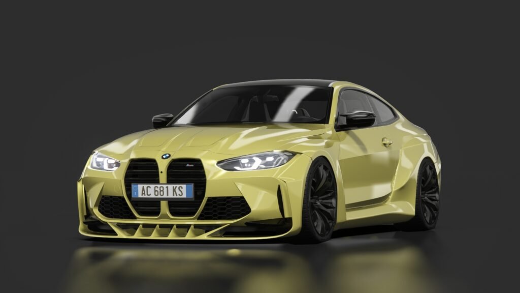 Bmw m4 competition g82 coupe 2021kit core design austin yellow metallic