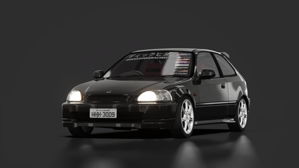 Honda civic ek hatch dkr secret service flamenco black