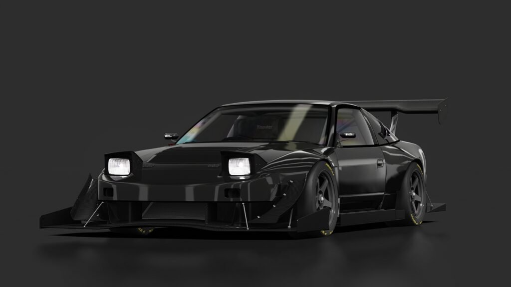 Nissan 180sx time attack black