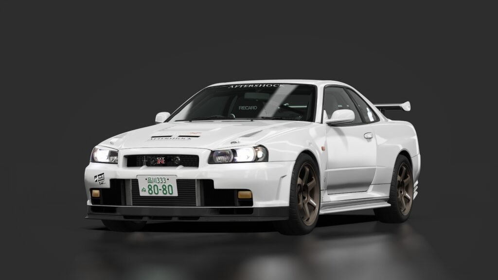 Nissan skyline gt r r34 white rose aftershock racing team