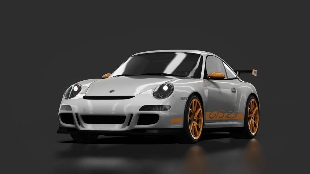 Porsche 911 gt3 rs 00 white orange