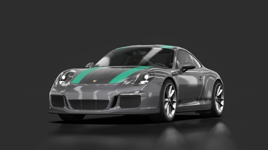 Porsche 911 r 01 silver green