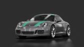 Porsche 911 r 01 silver green