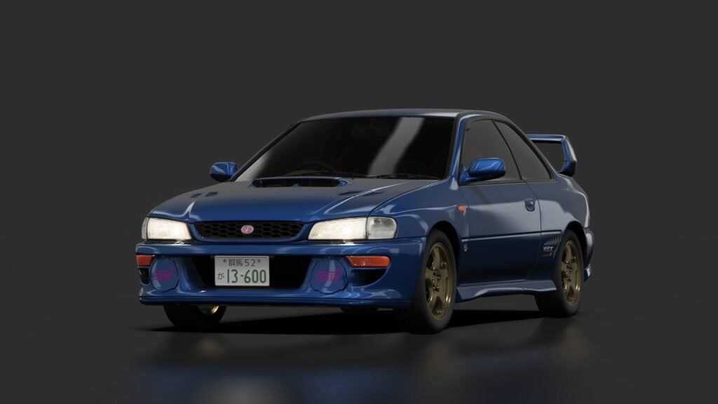 Subaru impreza wrx sti coupe type r version v (gc8f) bunta fujiwara's 01 sonic blue