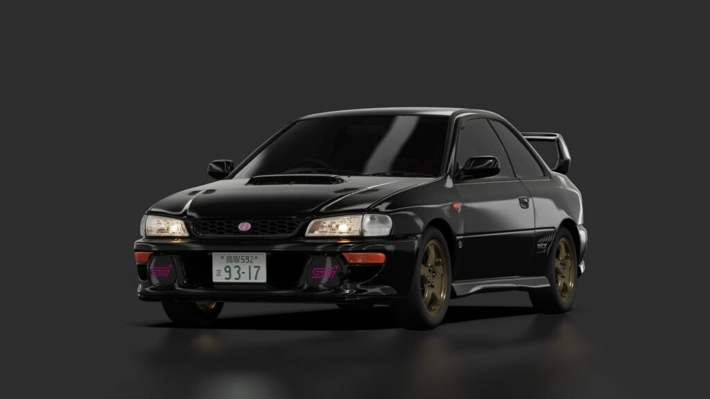 Subaru impreza wrx sti coupe type r version v (gc8f) bunta fujiwara's 04 black mica