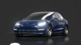 Tesla model 3 performance modified deep blue