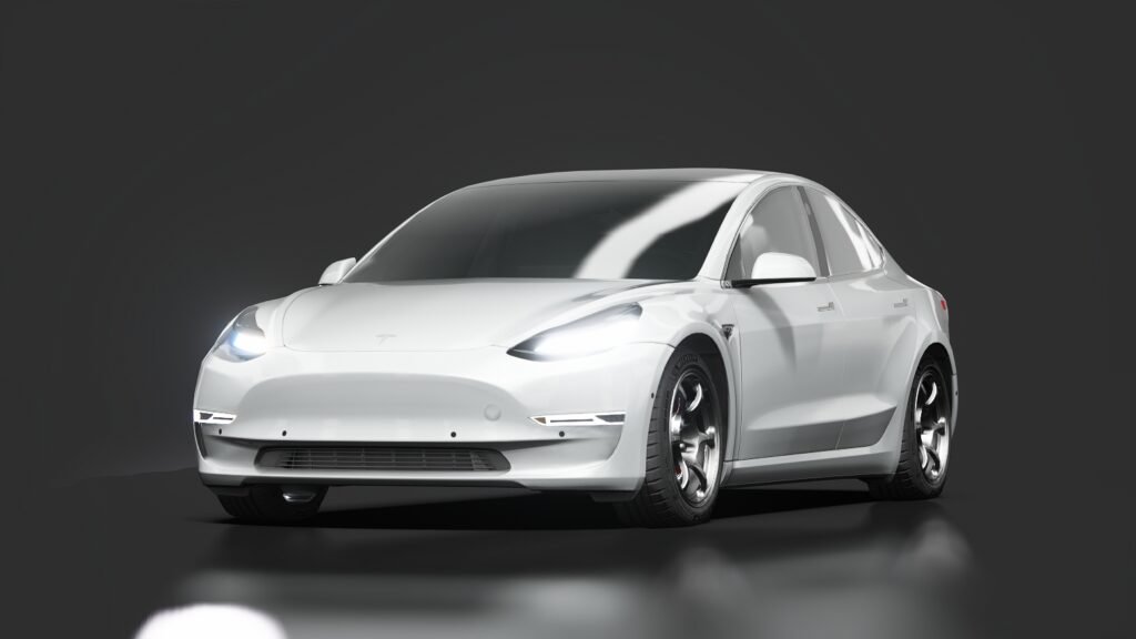 Tesla model 3 performance modified pearl white multi coat