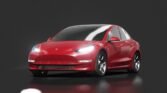 Tesla model 3 performance modified red multi coat