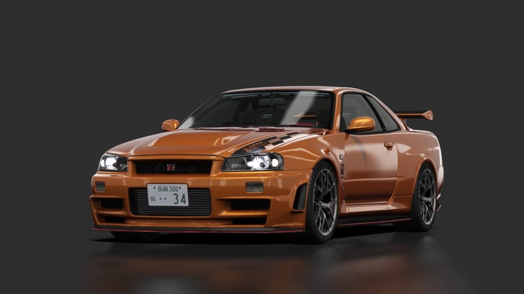 Nissan skyline gtr r34 j tune ace orange metallic