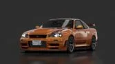 Nissan skyline gtr r34 j tune ace orange metallic