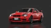 Nissan skyline gtr r34 j tune active red