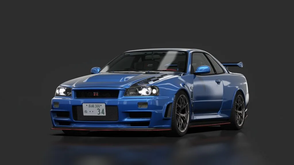 Nissan skyline gtr r34 j tune bayside blue