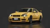 Nissan skyline gtr r34 j tune lightning yellow