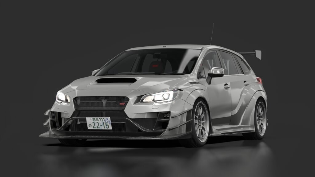 Subaru levorg varis widebody road ice silver metallic